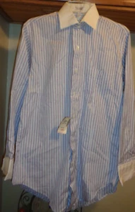 SAKS FIFTH AVENUE MULTI STRIPE FINEST IMPORTED 2X2 COTTON SHIRT NWT 15/32 - Picture 1 of 8
