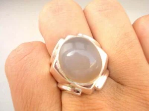 Mondstein Ring Sterling Silber 925 Herrenringe Größe 8 Dur Al Nadschaf Echtstein - Bild 1 von 5