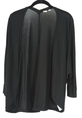 Suéter para mujer Gap pequeño cárdigan negro abierto manga larga elástico Foto 1 de 4