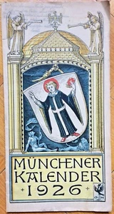 CALENDARIO DE MUNICH 1926 con ilustraciones de xilografía a colores de Otto Hupp - Imagen 1 de 4