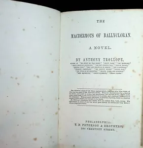 Anthony Trollope / The Macdermots of Ballycloran 1st Edition 1870 - Imagen 1 de 5