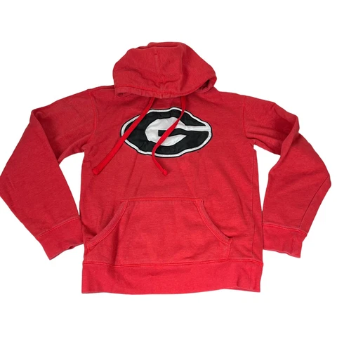 Georgia Bulldogs Hoodie Adult Medium Red Sweatshirt Pullover Long Sleeve Mens Cover