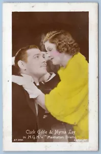 Postcard Colorized Clark Gable & Myrna Loy M.G.M. " Manhatten Drama" #C13 - Picture 1 of 2