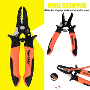 Wire Stripper AWG20-10 Cable Cutter Crimper Shearer Snipper Pliers Multi-Tool - Picture 1 of 10