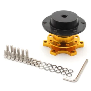 Gold Car Formula Steering Wheel Quick Release HUB Racing Adapter Snap Off Kit - Picture 1 of 5