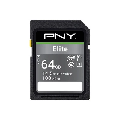 PNY 64GB Elite UHS-I SDXC Memory Card 100 MB/S - Image 1 of 4