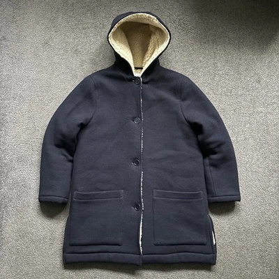 You Must Create YMC Fleece Lined Virgin Wool Blend Hooded Duffle Coat (XS) Navy - Image 1 of 4