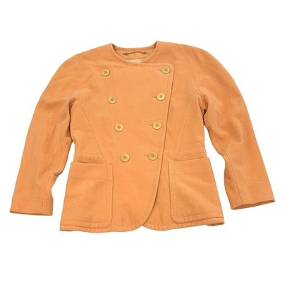 Escada By Maragaretha Gray Tweed Blazer Jacket Size 40 Orange Angora & Wool - Image 1 of 4