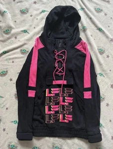LF The Brand alternative 90s vintage style neon hoodie hoody sweater sz s - Picture 1 of 3