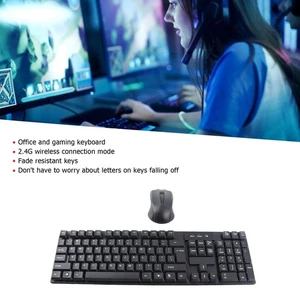 Wireless Keybdard Mouse Combo Set 2.4G Silent Portable 1600dpi For Laptop N UT - Picture 1 of 12