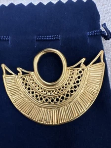Large Precolumbian Jewelry Semicircle Nose Ring Pin Gold Plated Nickel Free NWT - Picture 1 of 8