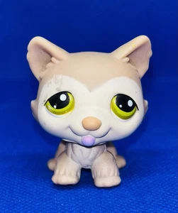Littlest Pet Shop LPS Husky Dog Green Dot Eyes #358 Hasbro - Picture 1 of 5