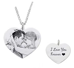 Collana Personalizzata cuore Incisione Acciaio - Foto 1 di 3