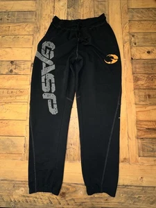 Gasp Athletic Wear Herren kleine sportliche Jogginghose schwarz Spellout Training Fitnessstudio Sweats - Bild 1 von 8