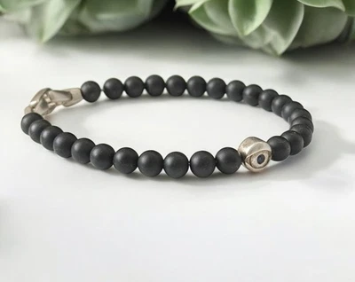 Pulsera David Yurman Para Hombre Ónix Negro y Zafiro Espiritual Mal de Ojo Cuentas Foto 1 de 2