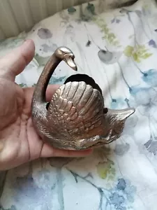 Vintage Heavy Silver Plated Swan Ornament Size 13(L) X 7.5(W) X 11(H)cm - Picture 1 of 10