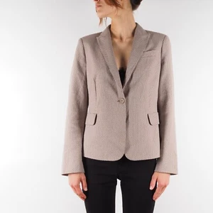 Akris Punto Women's Beige Cotton Designer Blazer Jacket size US10 IT46 - Picture 1 of 12
