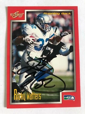 1999 Score Ricky Watters #208 Autograph Seattle Seahawks Authentic - Image 1 of 2