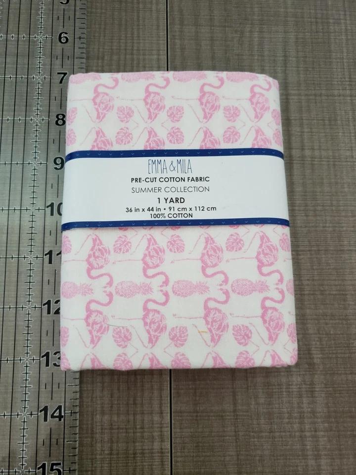 Emma & Mila Pink Flamingos 100 Cotton Fabric 1 Yard