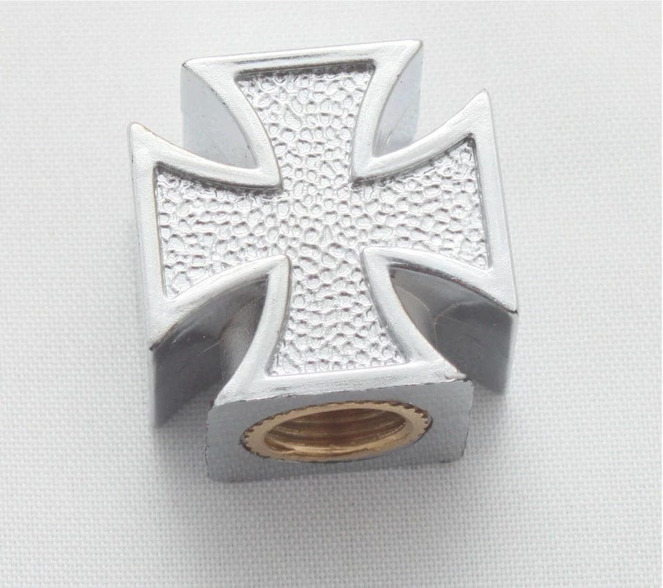 4x Eisernes Kreuz Ventilkappen IRON CROSS Ventilkappe Farbe: Silbern Chrom  Auto - Bild 1 von 4