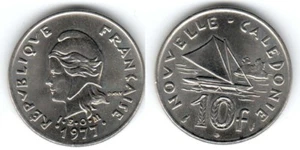 1 piece de 10 francs de Nouvelle Calédonie 1977 ( 003 ) - Bild 1 von 1