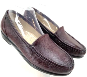 SAS Simplify Tripad Comfort Burgundy Leather moc Loafer Shoes Women's 7 W wide - Picture 1 of 8