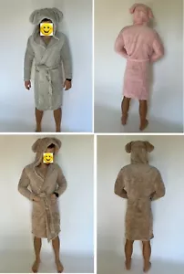 Personalized Embroidered Bathrobe with hood with ears Men with your name, text - Picture 1 of 27