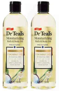 2 x Dr Teal's Olio Idratante Bagno e Corpo - 260 ml - Cocco - Foto 1 di 3