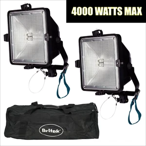 2400 W Britek Studio Flood Lights w/ Bag - Ultra Bright, Sun-Like Color Accuracy - Picture 1 of 7