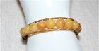 USA-Hand Crafted Yellow Jade Beads and Leather Bracelet Fits 6-7 1/2" wrist