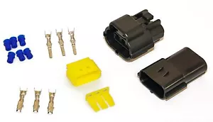 3 WAY ECONSEAL AMP WATERPROOF WIRING ELECTRICAL MULTI CONNECTOR MALE FEMALE - Picture 1 of 2