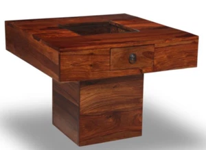 Small Pebble Coffee Table (Sheesham Wood) - 60cm by 60cm - Picture 1 of 4