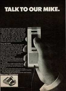 1969 Vintage Stampa Pubblicità Dittafono Parla con il nostro Mike Dettare Macchina Tenuta a Mano - Foto 1 di 2