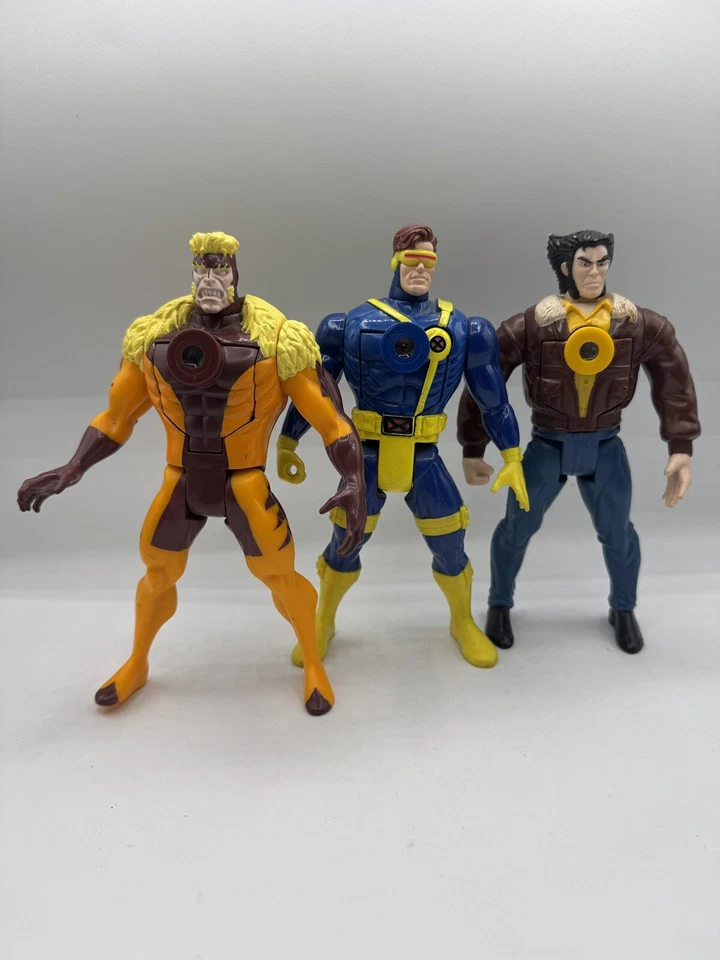 Figura de acción X-Men Projectors CYCLOPS, Sabertooth, Civilian Wolverine 7" Foto 1 de 4