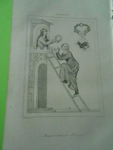 Radierung 1838 - Deutschland Germany Liebhaber besucht seine Verlobte - Bild 1 von 1