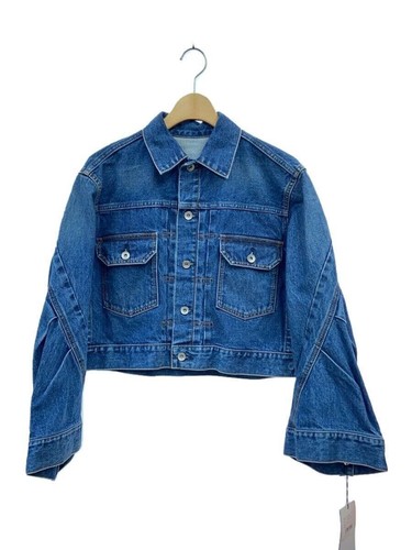 sacai 2023modello g jan giacca denim esterno taglia 1 cotone idg 23 06700 blu