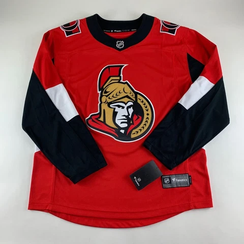 Ottawa Senators NHL Red Black White Fanatics Breakaway Jersey Mens Large New Cover