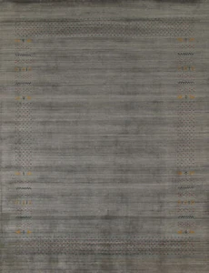 Green Traditional Gabbeh Area Rug Hand-knotted Wool Rug 8x10 ft - Picture 1 of 21