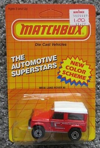 NOC 1/64 MATCHBOX 1987 LAND ROVER NINETY 90 RED MB35 UNPUNCHED HTF VTG