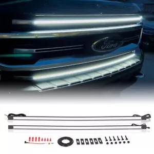 For 2020-2022 Ford Super Duty F250 LED Grill Accent Lights Bar Kit DRL Off Road - Picture 1 of 18