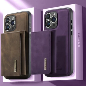 For iPhone 15 Pro Max 14 13 12 11 15 Leather Wallet Card Stand Magnet Case Cover - Picture 1 of 22