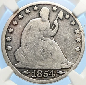 1854 O UNITED STATES US Silver SEATED LIBERTY Half Dollar Coin EAGLE NGC i98383 - Picture 1 of 5