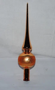 alter Christbaumschmuck aus Glas, goldene Baumspitze - Bild 1 von 2