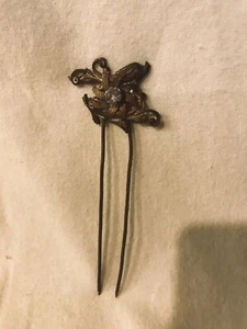 ANTIQUE TO OLDER CHINESE HAIR PIN PIECE COMB METAL CARP FISH - Picture 1 of 3