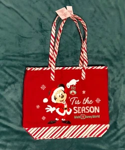 NWT Walt Disney World Santa Mickey “Tis the Season” Reusable Canvas Tote Bag - Bild 1 von 6
