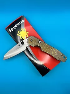 Spyderco Smock CPM-S30V Satin Blade C240CFP W/ Kevin Smock Custom Handles Scales - Picture 1 of 7