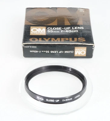 -[MINT] OLYMPUS OM SYSTEM CLOSE-UP LENS 55MM F=40CM FOR MACRO PHOTOGRAPHY - Image 1 of 4