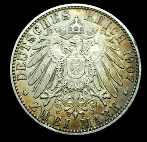 1907 Hamburg Deutschland 2 Zwei Mark J - Bild 1 von 2