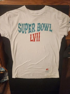 Super Bowl LVII Kansas City Chiefs vs Philadelphia Eagles Starter LG Girls Shirt - Picture 1 of 8