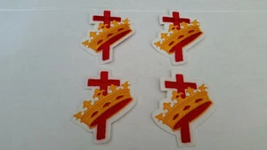 Menge 4 Krone und Kreuz Aufnäher-Freimaurer-Tempelritter 3 1/2" x 3 1/2", Neu aus altem Lagerbestand - Bild 1 von 1